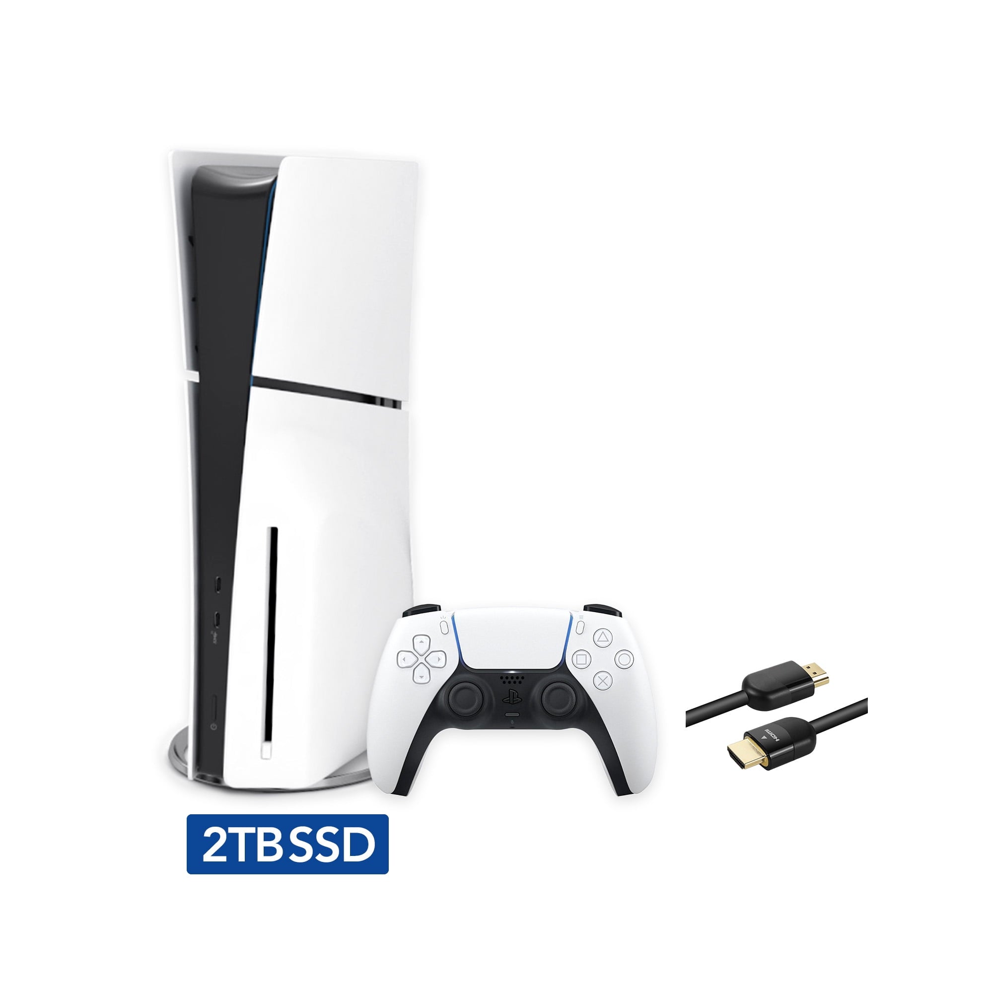 2023 New PlayStation 5 Slim Disc Edition Console, Controller and Mytrix 8K HDMI Ultra High Speed Cable - White, Slim PS5 1TB PCIe SSD Gaming Console