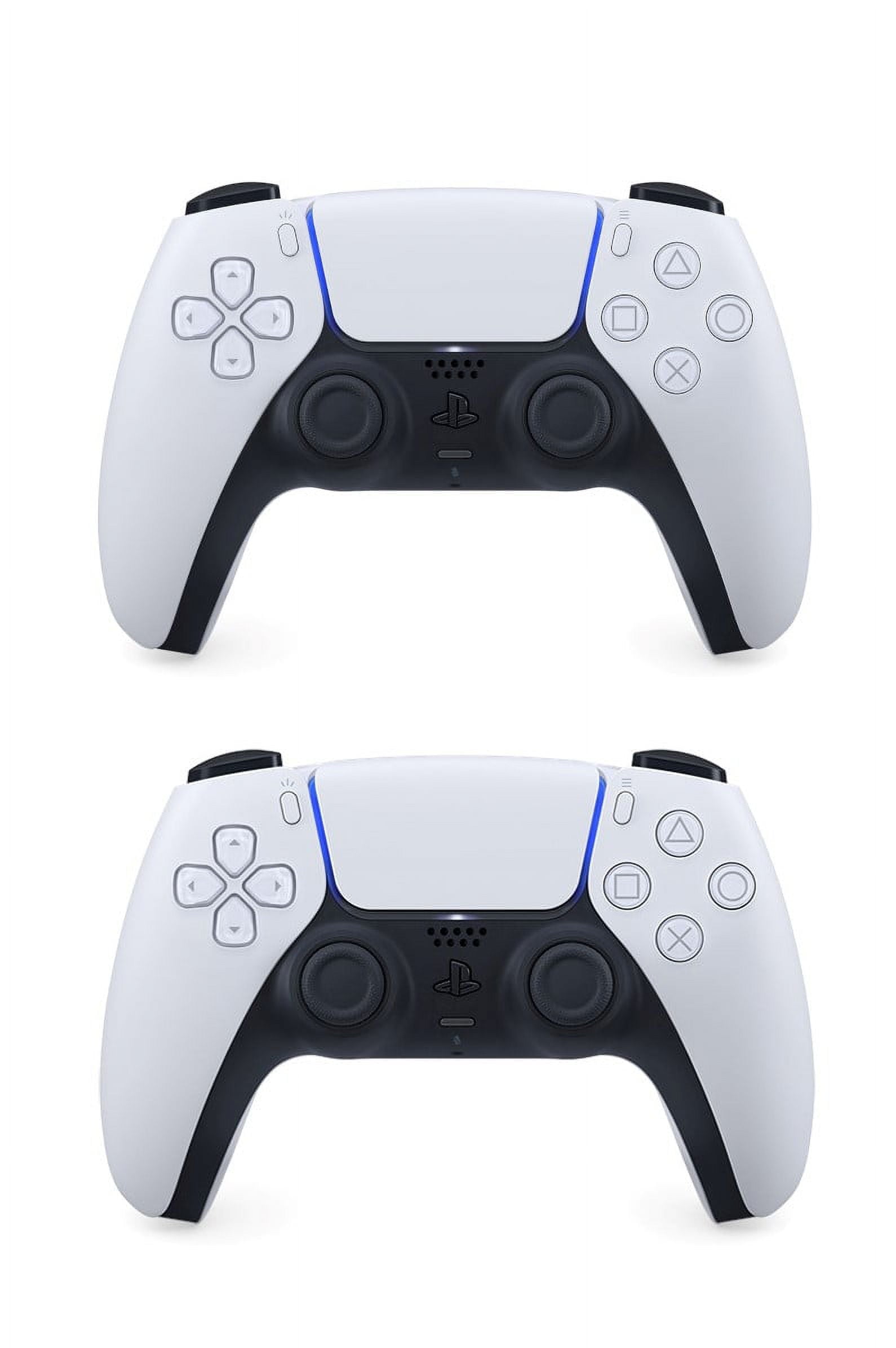 PlayStation 5 Slim Digital 825GB SSD Console with Two Controllers, White and Chroma Teal DualSense and Dual Controller Charger - PS5 Slim Digital Console