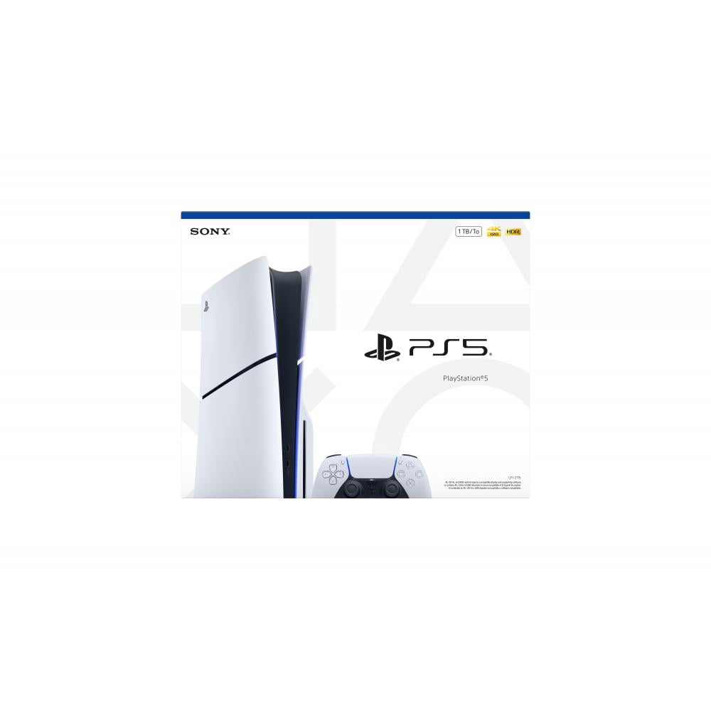 PlayStation 5 Slim Console 1TB + PlayStation 5 DualSense Wireless Controller Sterling Silver - Includes PS5 Console & 2 DualSense Controllers