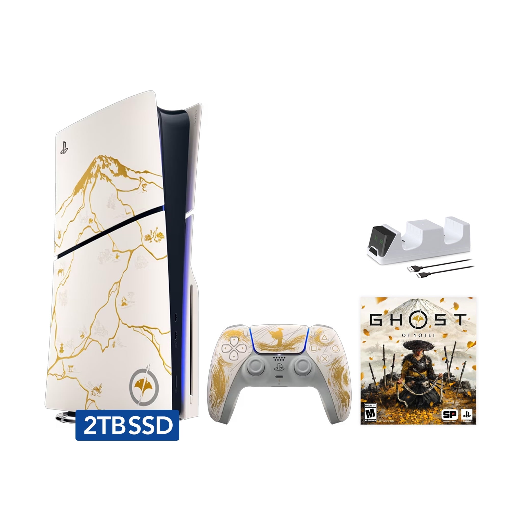 2025 New PlayStation 5 Slim Disc Edition Call of Duty: Black Ops 6 Bundle and Mytrix Controller Charger - White, Slim PS5 1TB PCIe SSD Gaming Console