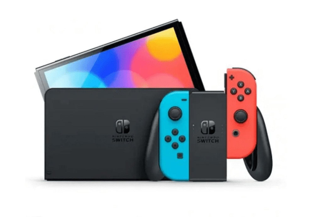 Nintendo Switch OLED Model with Neon Red & Neon Blue Joy-Con Powever Bundle (Japan Spec)