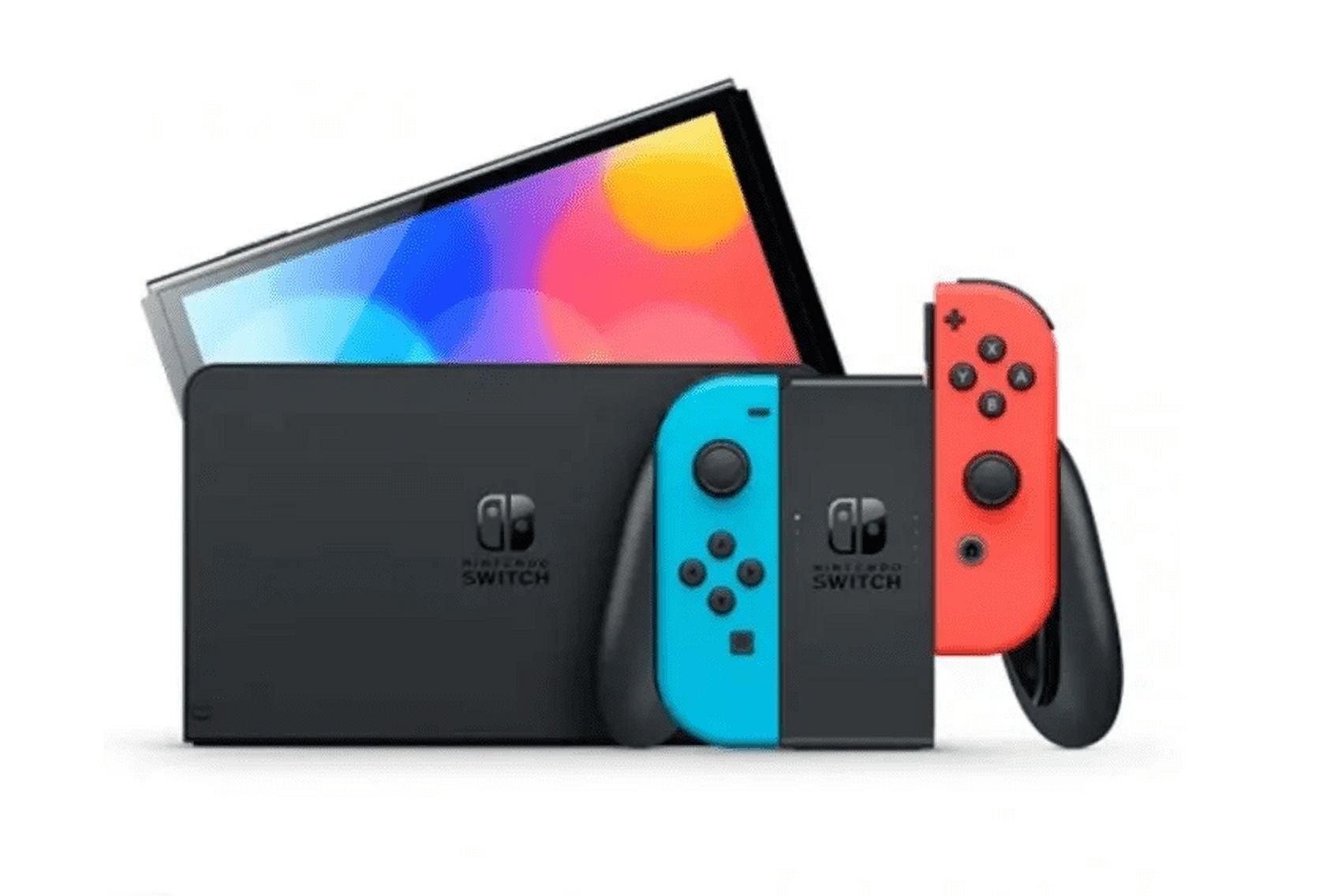 Nintendo Switch OLED Model with Neon Red & Neon Blue Joy-Con Powever Bundle (Japan Spec)