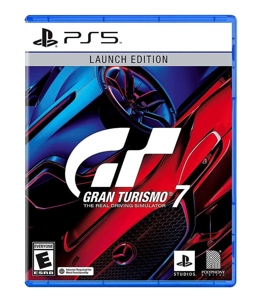 PlayStation 5 Slim Disc Edition Bundle with Gran Turismo 7 and C-Gamers Dual-Controller Charger - PS5, White